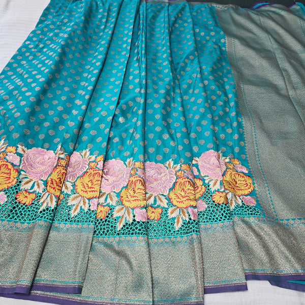 Banarasi Silk Cutwork Embroidery Saree