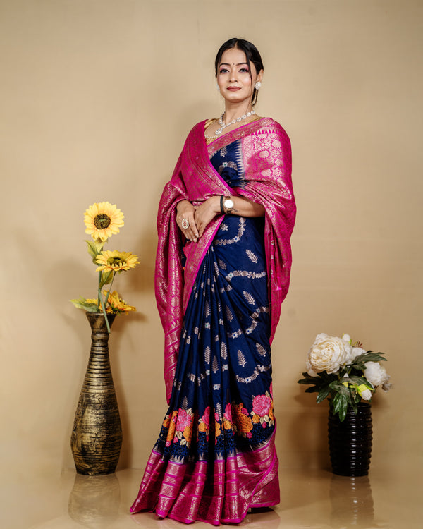 Banarasi Smooth Silk Saree in Cutwork Embroidery